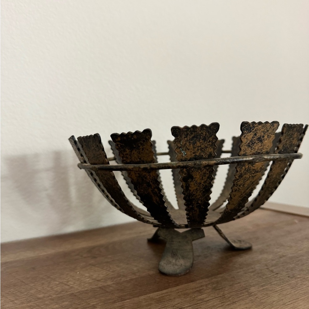 Rustic Metal Decorative Bowl - Picture 3 of 5